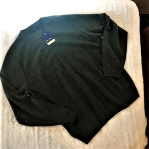 Forest Green V-neck Pullover Sweater‎ L NWT